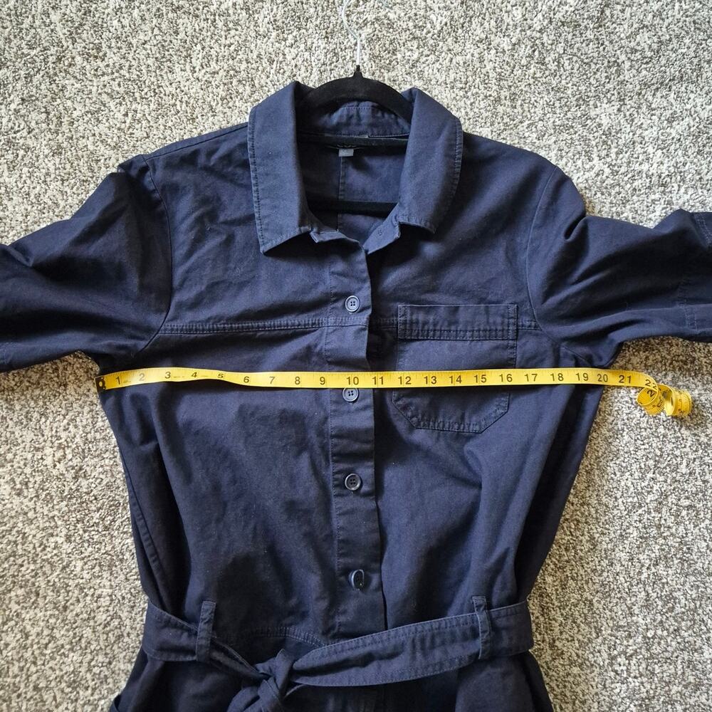 COS Utility Belted Cotton Jumpsuit in Navy Blue Size 10 - Picture 8 of 9